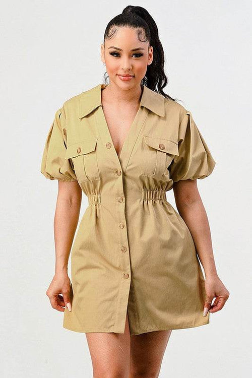 Casual but Trendy Safari Mini Dress